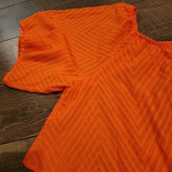 Gianni Bini Orange sheer crop top size med. - Picture 4 of 6